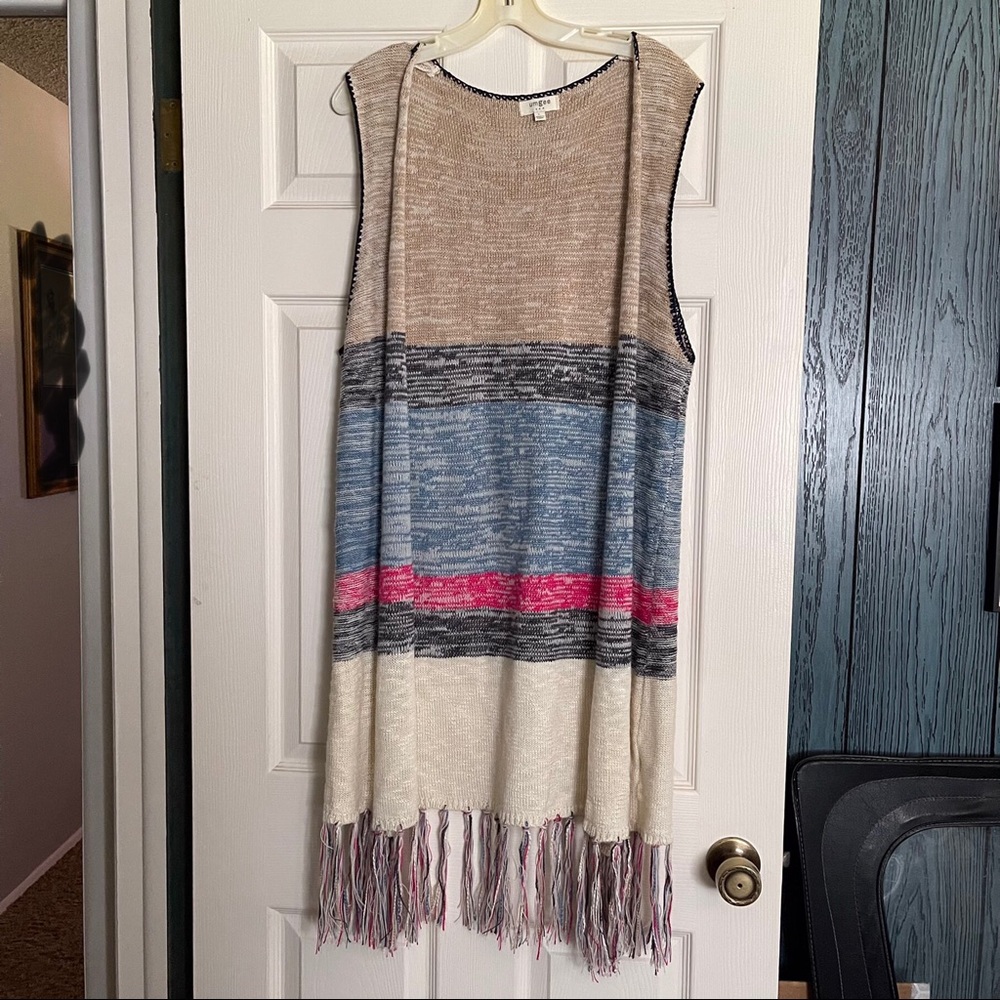 Umgee Vest Cardigan with fringe
